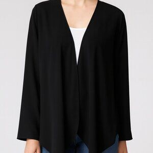 Ninexis Black Lightweight Draped Cardigan High-Low Open Front Size M/L